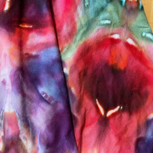 Girls Ice Dyed Skater Dress - Tie Dye Mandala Dark Hand-dyed (Kid's Size 10) - Picture 9 of 10